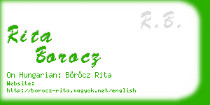 rita borocz business card